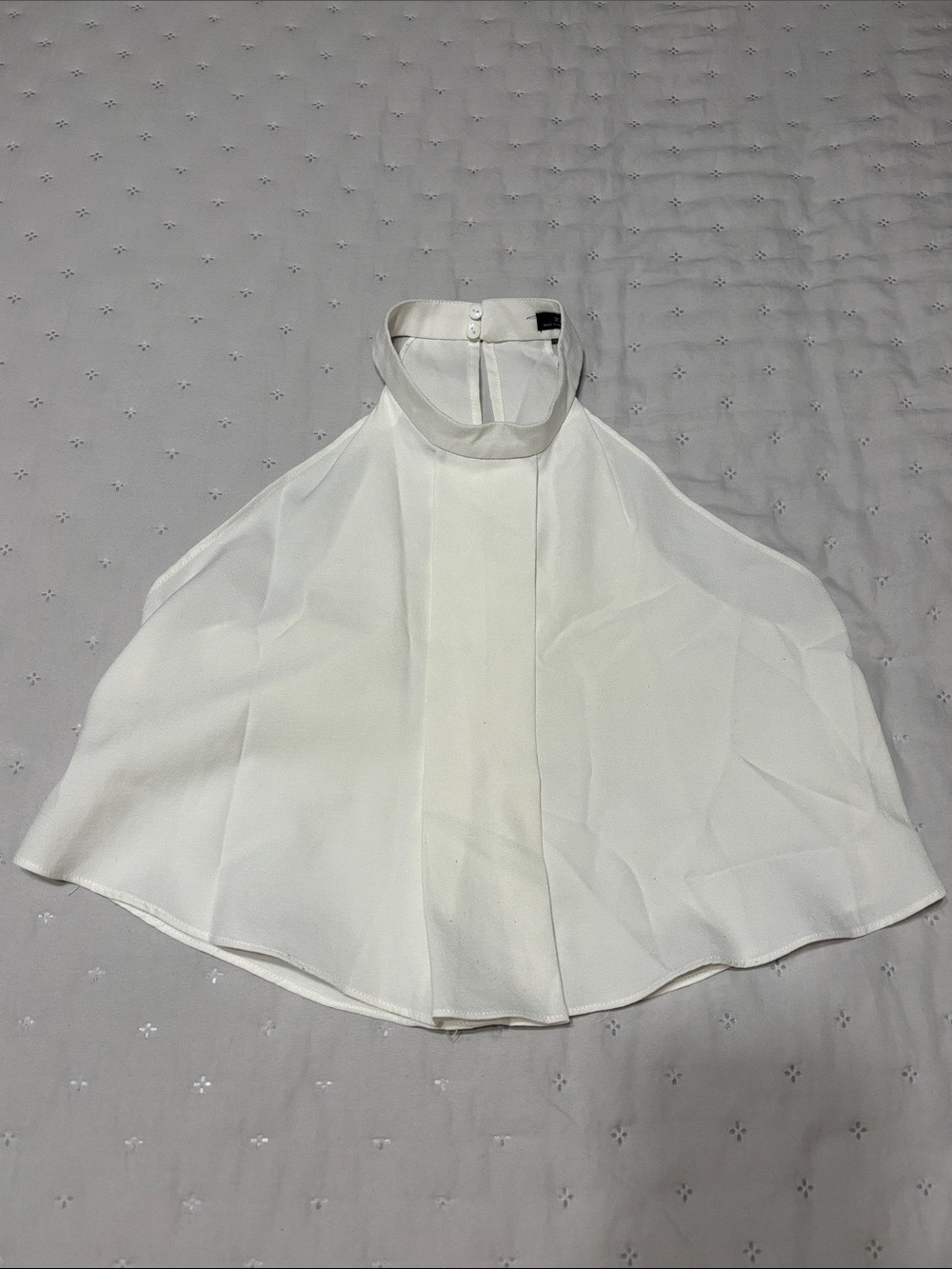 White Halter Neck Capelet Top